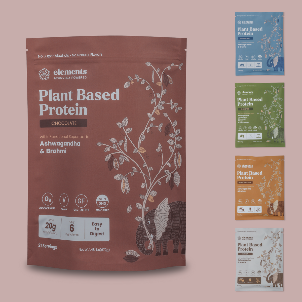Elements Plant Based Protein + Travel Packs
